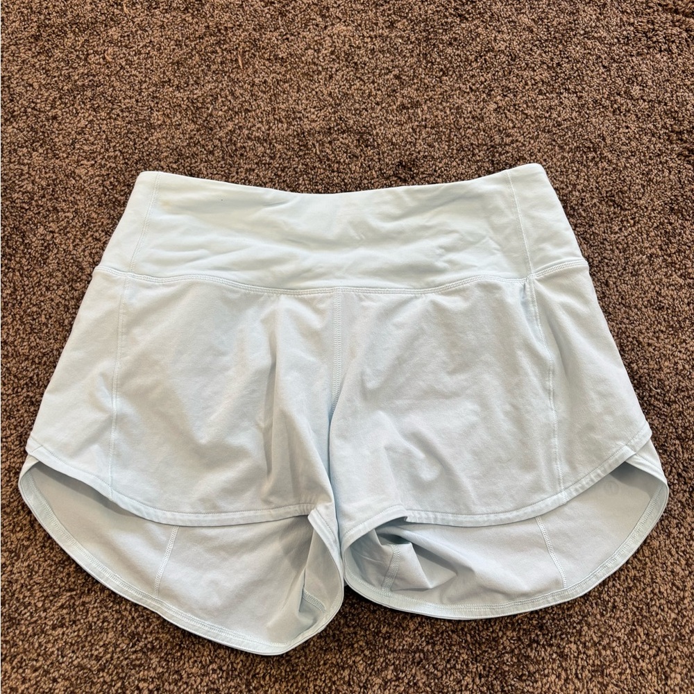 Lululemon speed up short in light blue